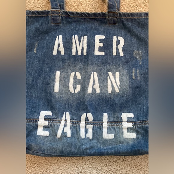American Eagle Outfitters Blue Jean Denim Tote Bag - Picture 7 of 11